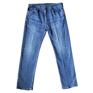 Levis Mens 505 Jeans Denim 36x32 Straight Leg Workwear Blue Jeans High Rise